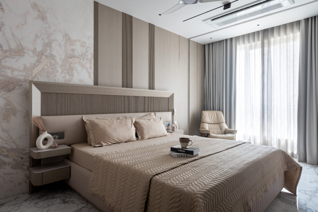 Master Bedroom with veneer backdrop